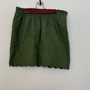 J. Crew Olive Green Skirt with Scalloped Hem